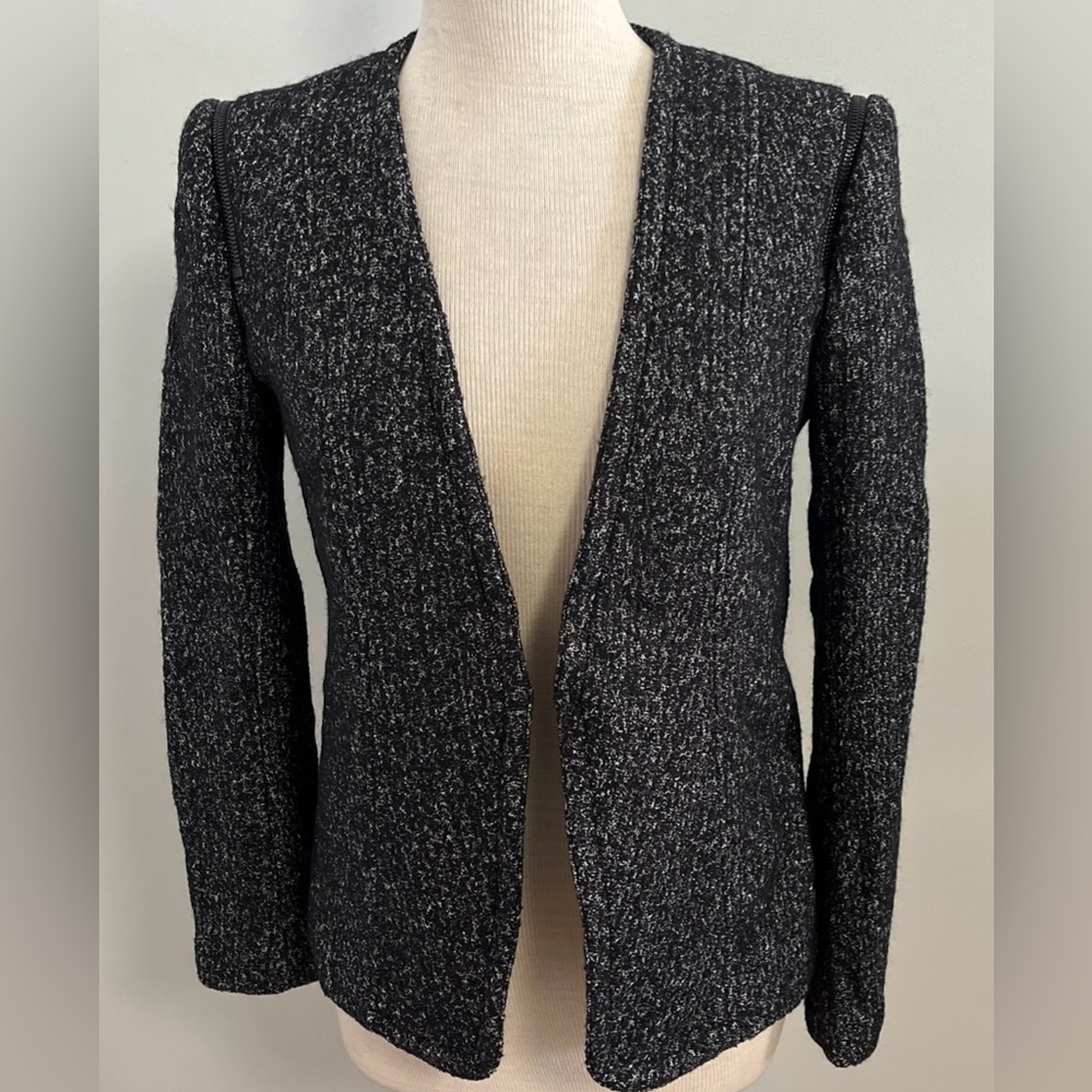 Theory Yaisa Brittania Textured Open Blazer